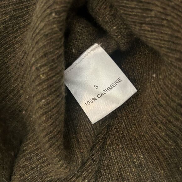 Lu Ren Women’s Dolman Sleeve Green Brown Sweater Size Small 100% Cashmere - Picture 7 of 7